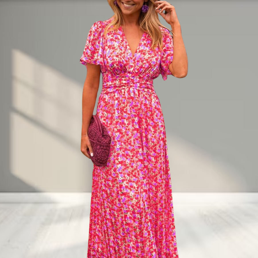 Sandra™ - Elegantes Maxikleid mit V-Ausschnitt