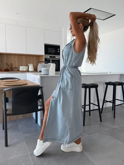 Louisa™ – Maxi-Jeanskleid