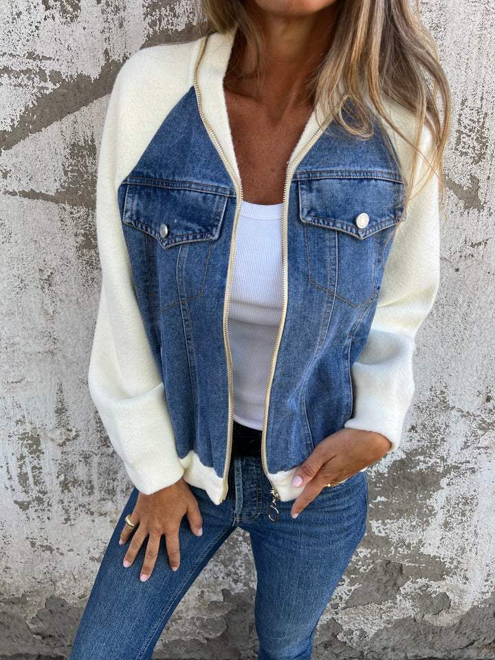 Denise™ - Komfortabel jakke i denim-look