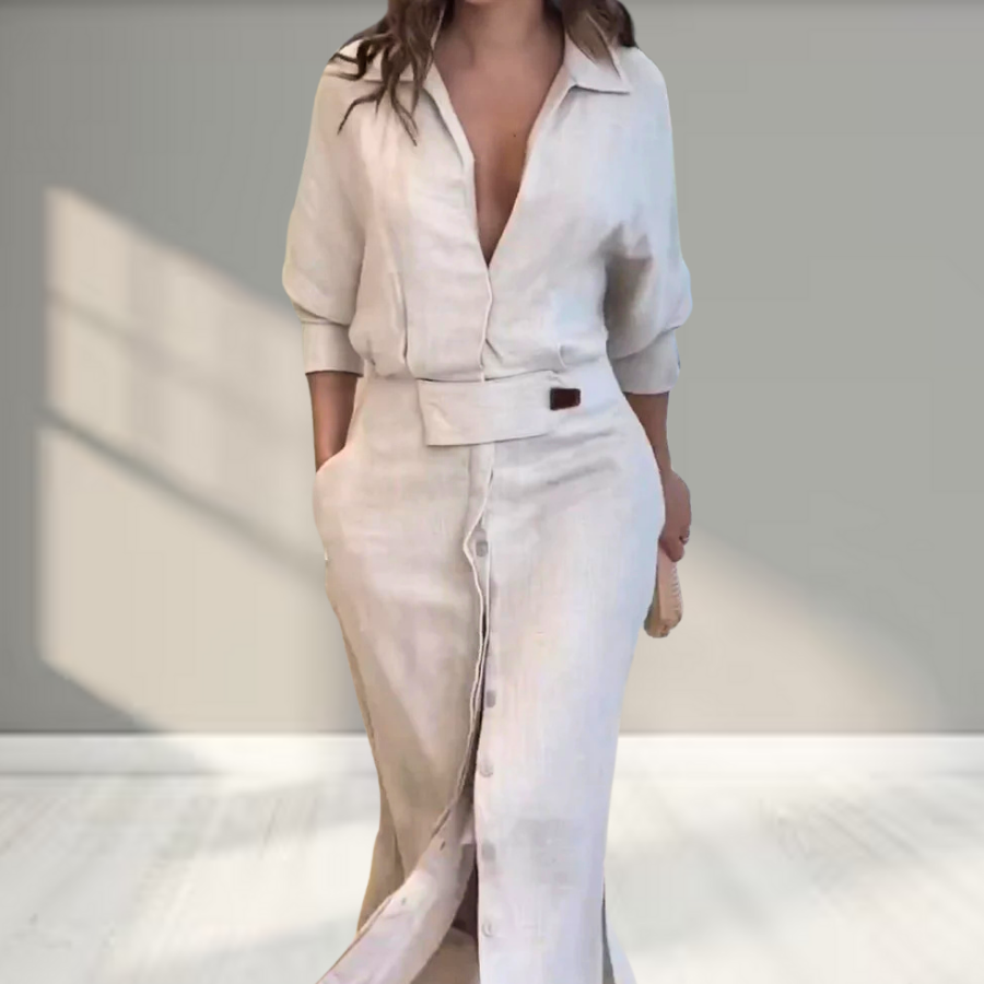 Marilène™ - Elegant maxikjole med V-udskæring
