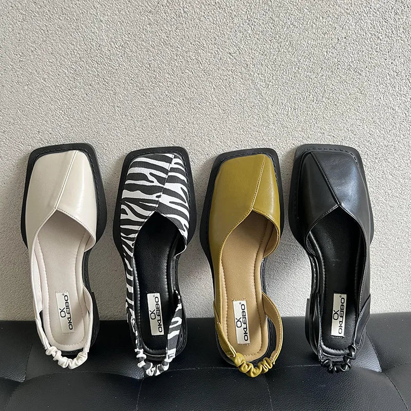 Ladia™ - Slingback-sandaler med firkantet tå