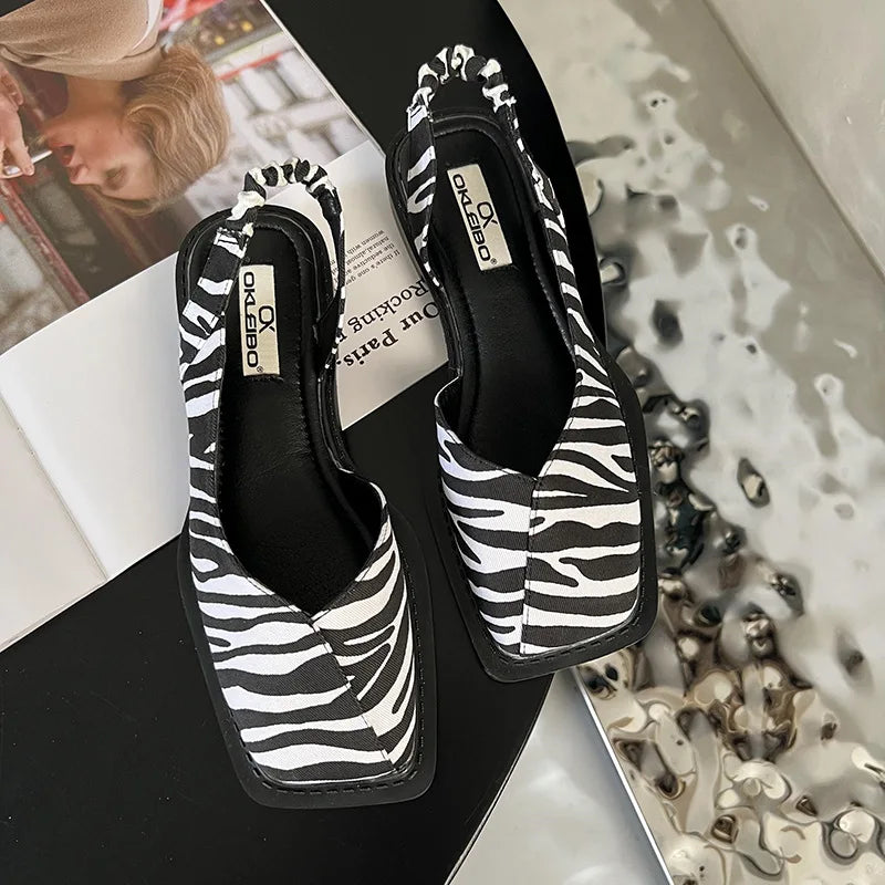 Ladia™ - Slingback-sandaler med firkantet tå