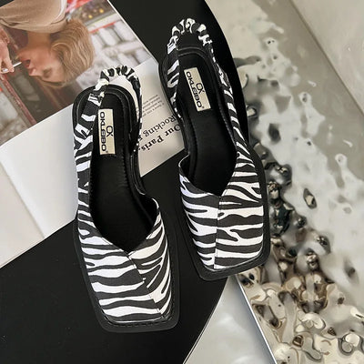 Ladia™ - Slingback-sandaler med firkantet tå