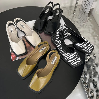 Ladia™ - Slingback-sandaler med firkantet tå