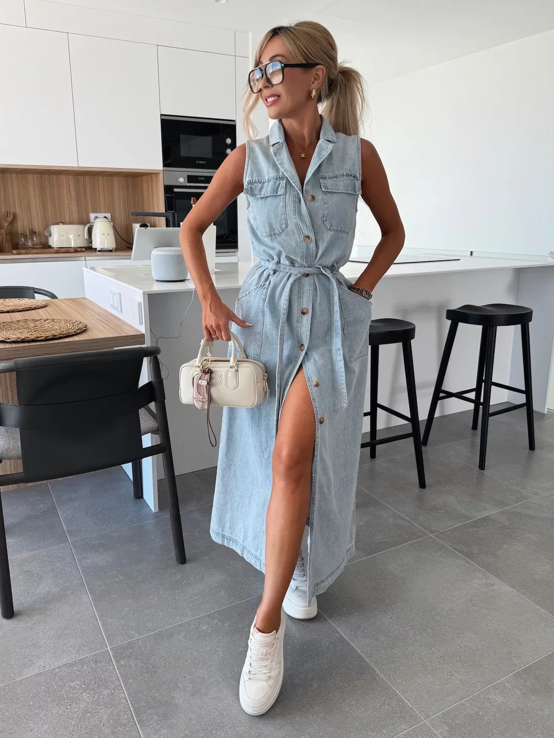 Louisa™ – Maxi-Jeanskleid