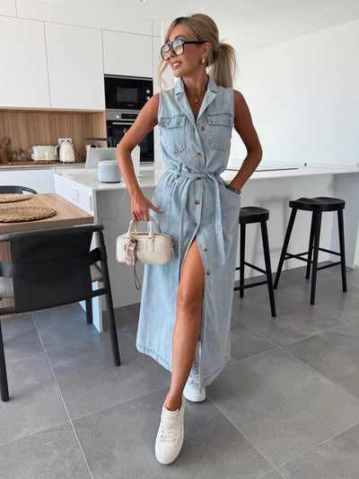Louisa™ – Maxi-Jeanskleid