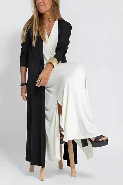 ELISA™ - Elegant maxikjole med matchende GRATIS cardigan