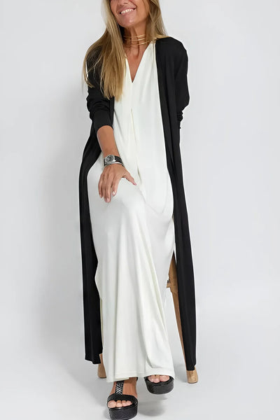 ELISA™ - Elegant maxikjole med matchende GRATIS cardigan